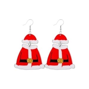 Acrylic Santa Outfit Christmas Dangle Earrings